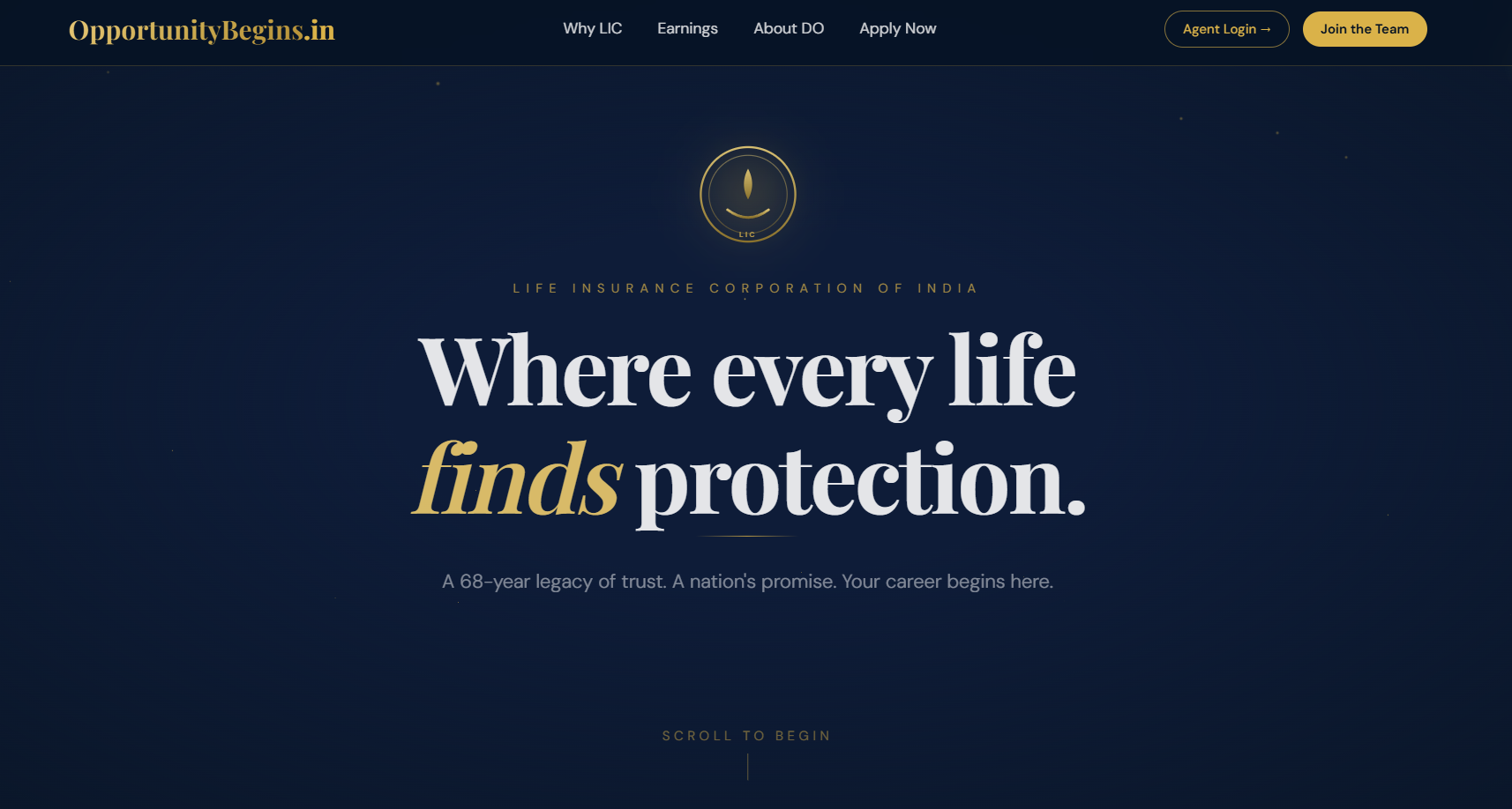 OpportunityBegins.in — Careers · LIC Recruitment